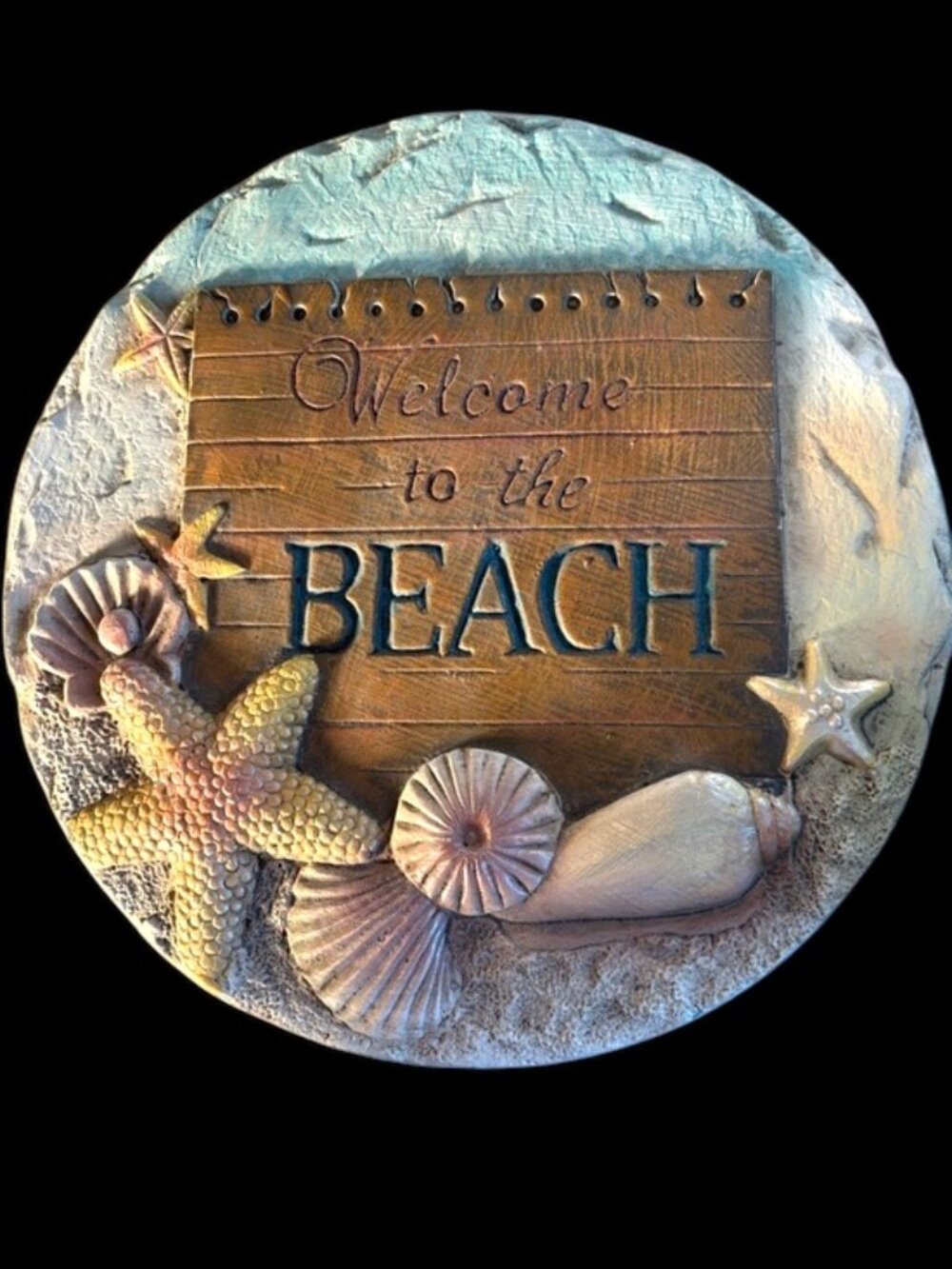 Welcome to the Beach Wall Plaque - Coastal Starfish & Shell Decor